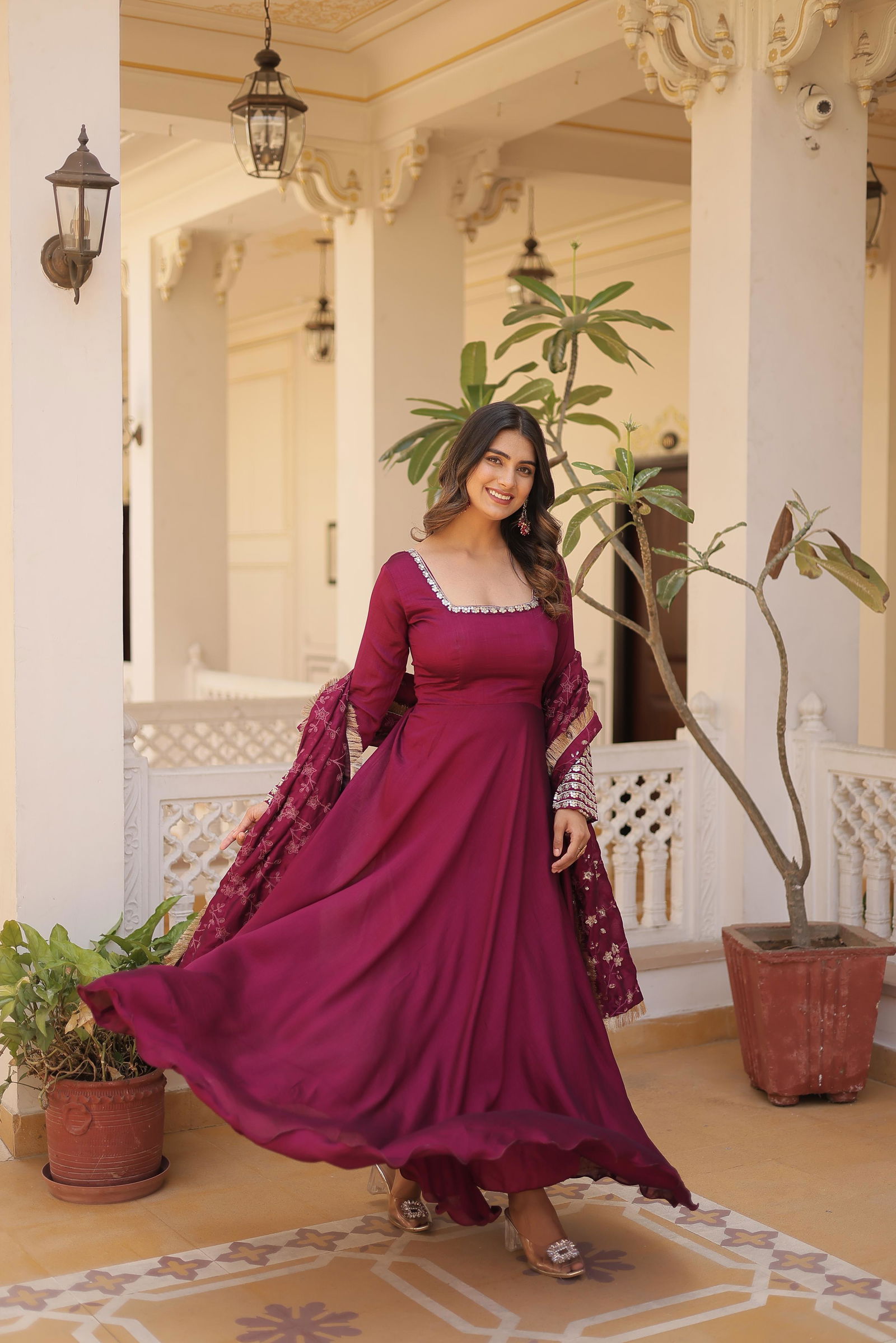 KA 1101 Faux Blooming with Embroidery Party Wear Gown Wholesale Shop In Surat
